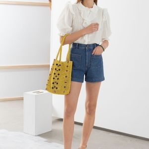 High waisted denim shorts